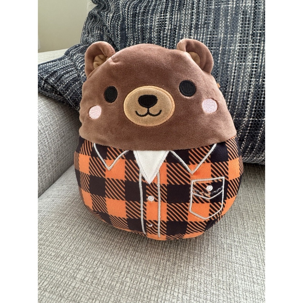 Squishmallow 7" OMAR The Bear Plaid Shirt Fall Harvest Squad 2023